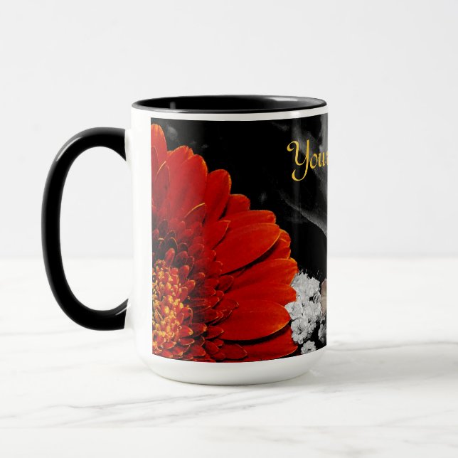 neutral flower design mug (Left)