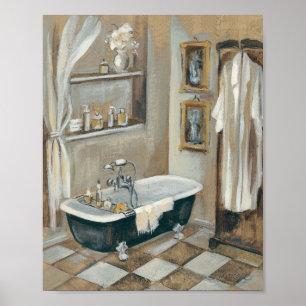 Neutral French Bathroom Poster