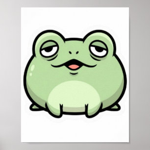 Neutral Frog Poster Minimalist Cute Frog Aesthetic