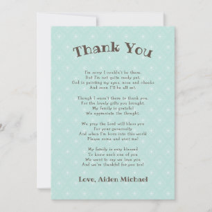 Neutral Gender Baby Shower Poem Thank you note Card