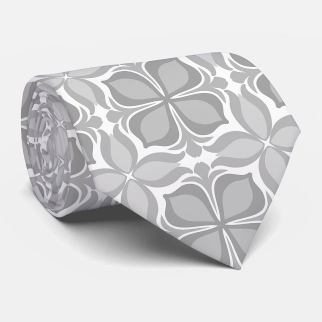 Neutral geolmetrical tiles tie (Rolled)
