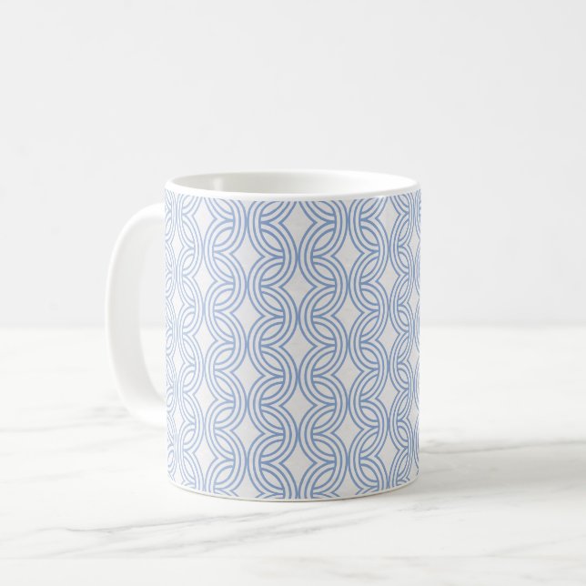 Neutral Geometric blue rainbow - white background Coffee Mug (Front Left)
