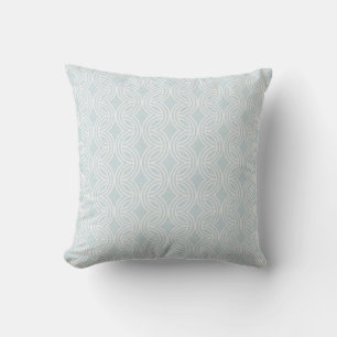 Neutral Geometric soft blue rainbow Throw Pillow