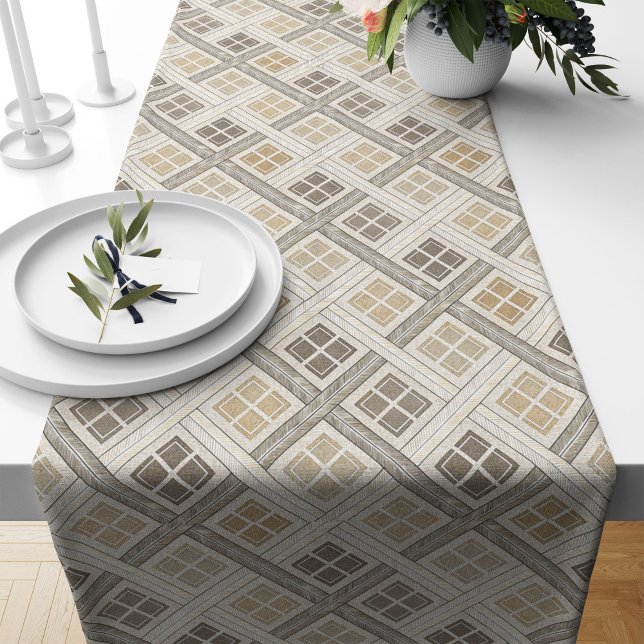 Neutral Geometric Table Runner for Modern Decor (Neutral Geometric Table Runner for Modern Decor)