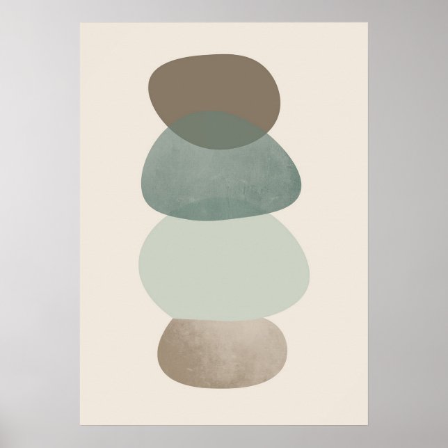 Neutral Geometrics Simple Boho Drawings Boho Chic  Poster (Front)