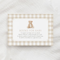Neutral Gingham Teddy Bear Books for Baby