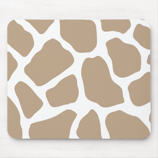 Neutral Giraffe Print Mouse Pad (Front)