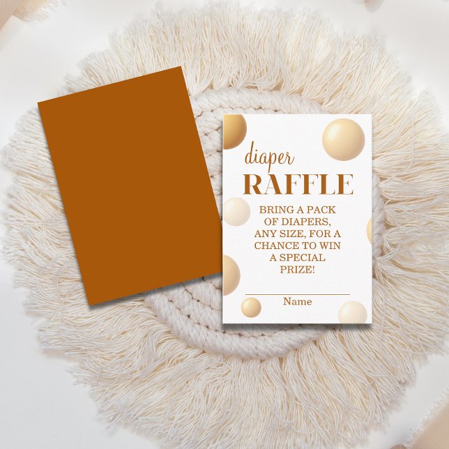 Neutral Gold Balloon Diaper Raffle Baby Shower Enclosure Card (Creator Uploaded)