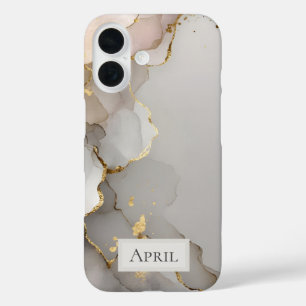 Neutral & Gold Marble  iPhone 16 Case