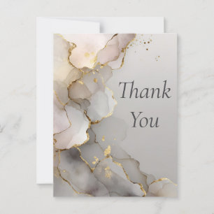 Neutral & Gold Marble Thank You Card