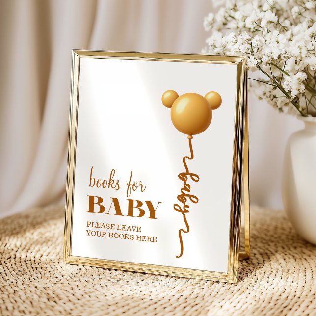 Neutral Gold Teddy Balloon Books for Baby Poster (Creator Uploaded)