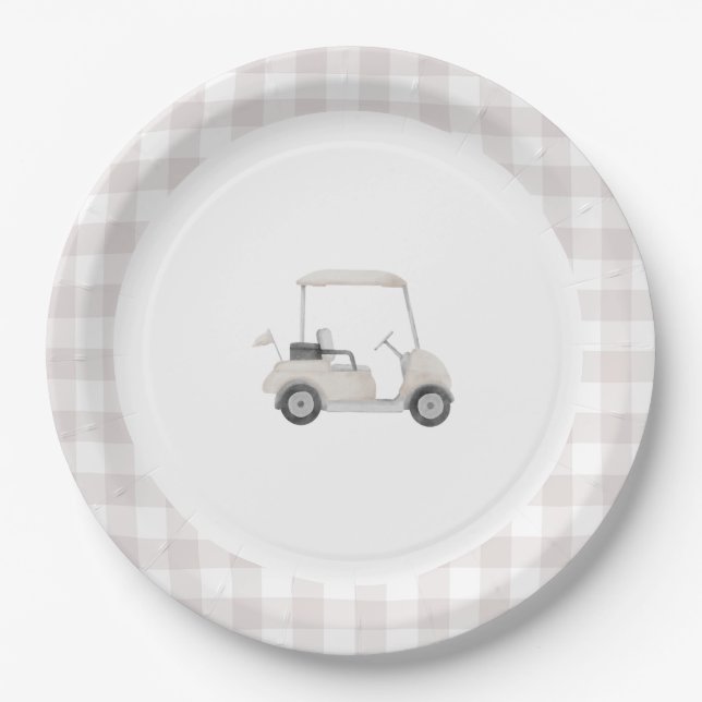 neutral golf baby shower plate (Front)