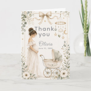 Neutral Green Baby Shower Thank You Card