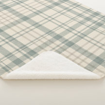 Neutral Green Beige Plaid