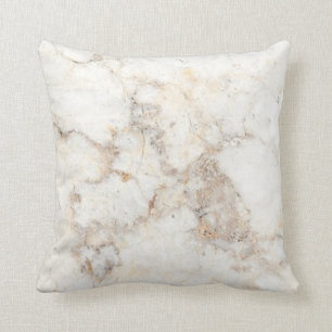 Neutral Grey and Beige Marble Throw Pillow