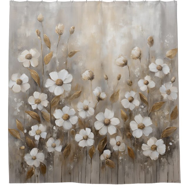 Neutral Grey Gold Taupe Floral (Front)