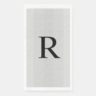 Neutral Grey Textured Monogrammed Napkin