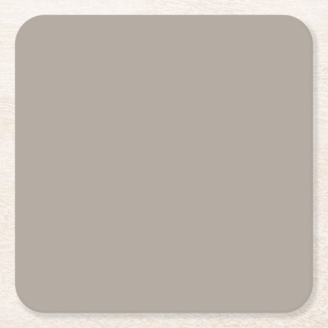 Neutral Greyed Taupe Solid Colour Pairs HGSW2475 Square Paper Coaster (Front)