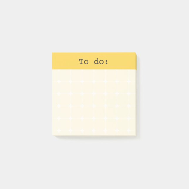 Neutral Grid Bullet Journal Style To Do Amber Post-it Notes (Front)