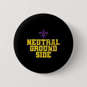 Neutral Ground Side Mardi Gras 2 Inch Round Button