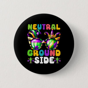 Neutral Ground Side Mardi Gras Parade Costume 2025 2 Inch Round Button