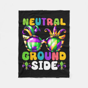 Neutral Ground Side Mardi Gras Parade Costume 2025 Fleece Blanket