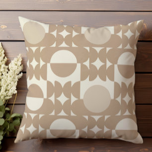 Neutral Halftone II Throw Pillow
