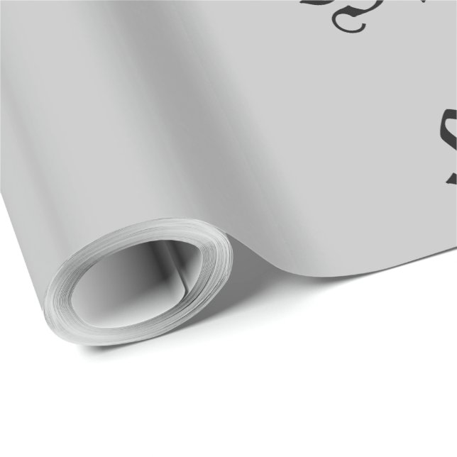 neutral happy birthday in old fashioned script wrapping paper (Roll Corner)