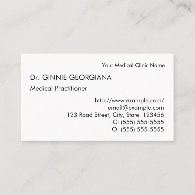 Neutral Health Care Professional Business Card (Front)