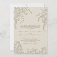 Neutral Henna Wedding Invitation
