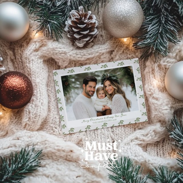 Neutral Holly Berries Christmas Card (Creator Uploaded)