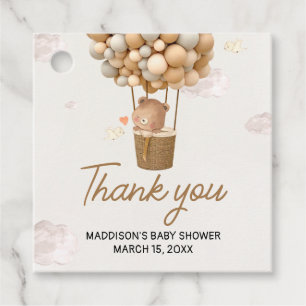 Neutral Hot Air Balloon Up and Away Favour Tags