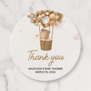 Neutral Hot Air Balloon Up and Away Favour Tags