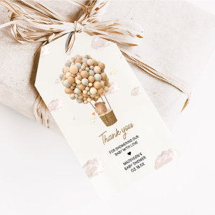 Neutral Hot Air Balloon Up and Away Favour Tags