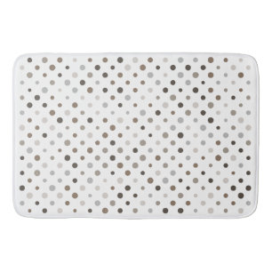 Neutral Irregular Polka Dots  Bath Mat