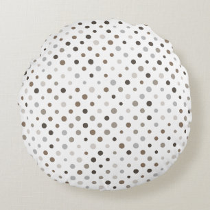 Neutral Irregular Polka Dots  Round Pillow