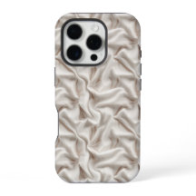 Neutral Ivory Fabric-Look iPhone Tough Case 