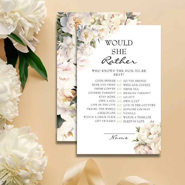 Neutral Ivory Peony Would She Rather Game Card (Creator Uploaded)