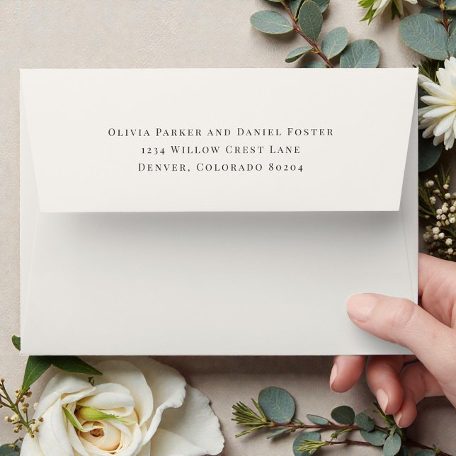 Neutral Ivory Return Address Wedding Envelope (Creator Uploaded)