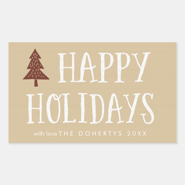 Neutral Joyeux Joyeux Jours Stickers Arbre de Noël (Devant)