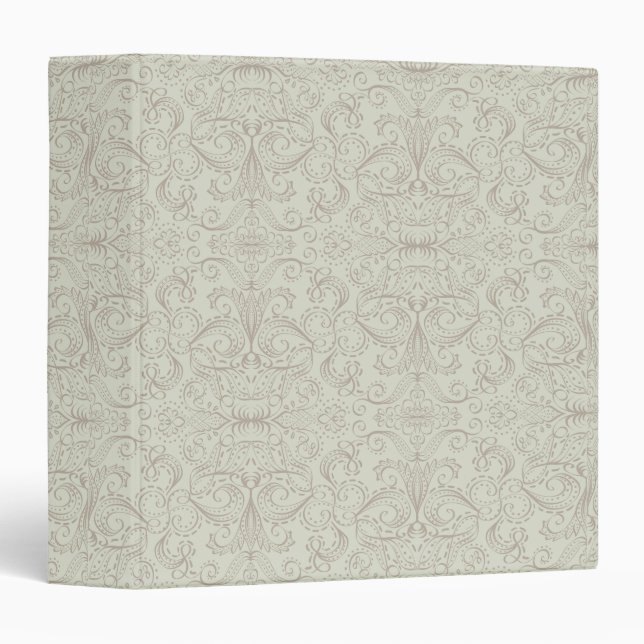 Neutral Lace Damask Pattern Fabric Binder (Front/Spine)