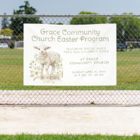 Neutral Lamb | Easter Program Invitation