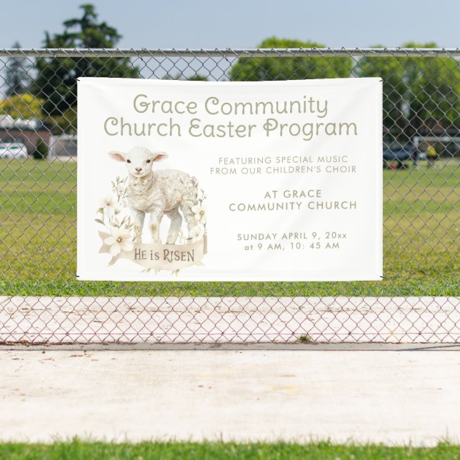 Neutral Lamb | Easter Program Invitation Banner (Insitu)