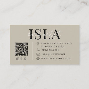 Neutral Lash Artist Business Card