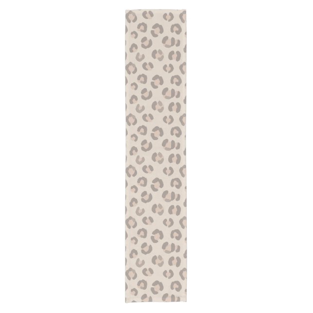 Neutral Leopard Print Pattern Short Table Runner (Front)