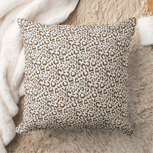 Neutral Leopard Spot Seamless Pattern Throw Pillow