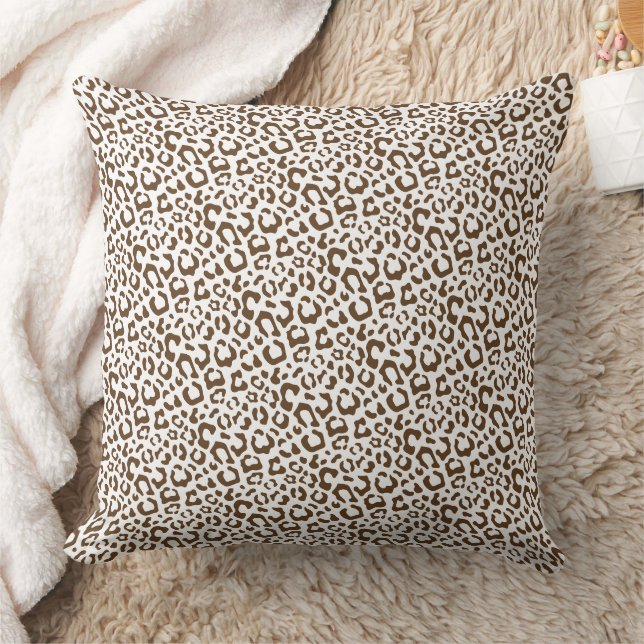 Neutral Leopard Spot Seamless Pattern Throw Pillow (Blanket)