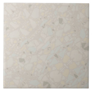 Neutral light beige modern simple terrazzo effect tile