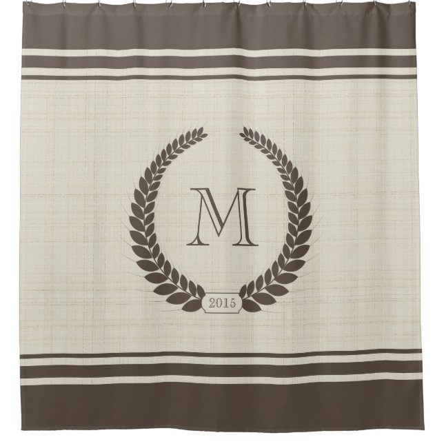 Neutral Linen and Cocoa Style Fancy Monogram (Front)