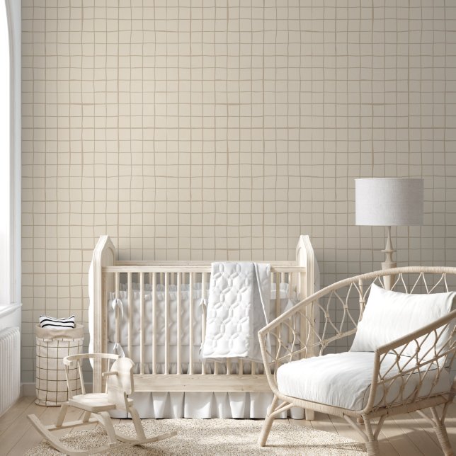 Neutral lines Beige  Wallpaper (Kids)